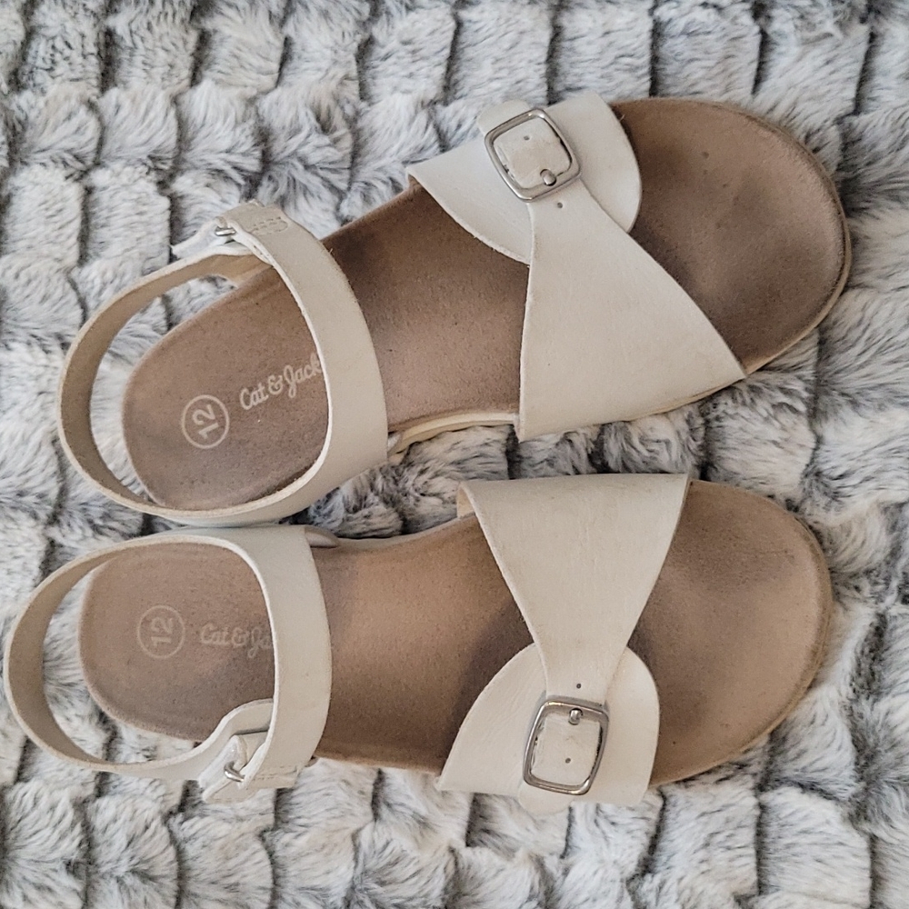 White Girl's Sandals Cat & Jack Size 12